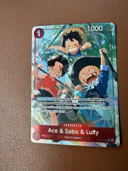 Bandai One Piece CCG Ace & Sabo & Luffy OP13-007 Super Rare Foil Eng. (Alt. Art) - Image 1