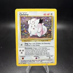 Pokemon TCG Clefairy Base Set Holo Rare Card 5/102 Vintage MP/HP -j - Image 1