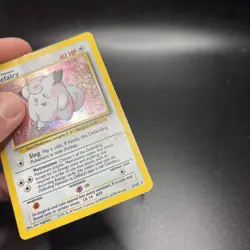 Pokemon TCG Clefairy Base Set Holo Rare Card 5/102 Vintage MP/HP -j - Image 5