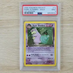 PSA 9 1st Edition Dark Slowbro 12/82 Team Rocket Holo Rare 2000 Pokemon Card - Image 1