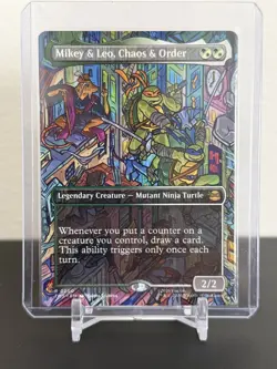 Mikey & Leo, Chaos & Order (Borderless) [TMT - 200] - NM [Normal] TCG MTG - Image 1
