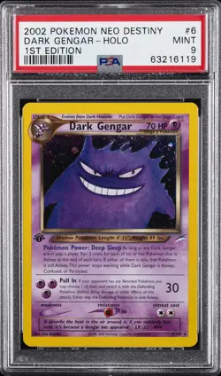 2002 POKEMON NEO DESTINY 1ST ED #6 DARK GENGAR-HOLO PSA 9 - Image 1