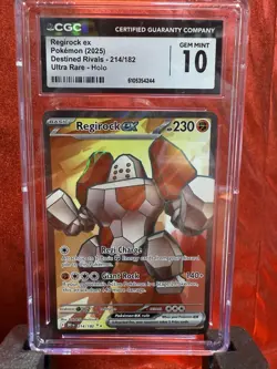 2025 Pokemon Destined Rivals Regirock ex #214/182 Ultra Rare Holo CGC 10 - Image 1