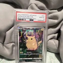 Pokemon Pikachu 001/028 S8a 25th Anniversary Japanese Reverse Foil PSA 10 - Image 1
