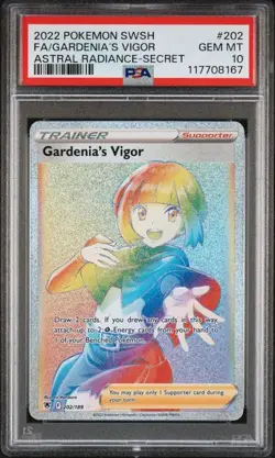 Pokemon Card Gardenia’s Vigor (Secret) 202 SWSH10 Astral Radiance PSA 10 Gem MT - Image 1