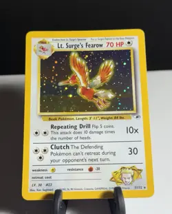 Lt. Surge’s Fearow Holo Pokemon Gym Heroes 1999-2000 7/132 NM - Image 1