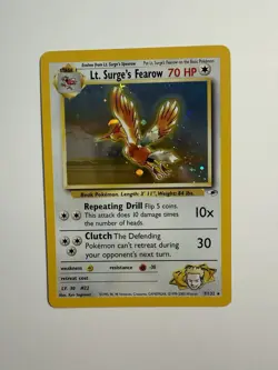 Lt. Surge’s Fearow Holo Pokemon Gym Heroes 1999-2000 7/132 NM - Image 4