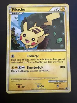 Pokemon TCG Pikachu HGSS03 Black Star Promos Holo Card Light Play Condition - Image 1