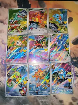 Pokemon First Partner Illustration 30th Collection Complete Promo Set 9 Cards NM - Image 1