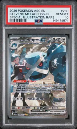 2026 POKEMON ASC SPECIAL ILLUSTRATION RARE #289 STEVEN'S METAGROSS EX PSA 10 - Image 1