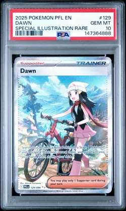 2025 POKEMON PFL EN-PHANTASMAL FLAMES SPECIAL ILLUSTRATION RARE #129 DAWN PSA 10 - Image 1