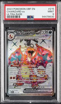 2023 POKEMON OBF EN-OBSIDIAN FLAMES ULTRA RARE #215 CHARIZARD EX PSA 9 - Image 1