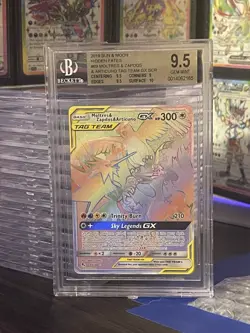 2019 Pokemon Hidden Fates Moltres Zapdos Articuno GX 69/68 Secret Rare BGS 9.5 - Image 1