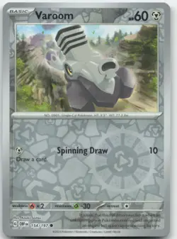Varoom 154/197 Reverse Holo SV03: Obsidian Flames Pokemon Card NM - Image 1