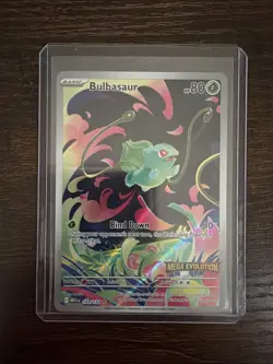Pokemon TCG Bulbasaur Mega Evolution Stamped Holo Card 133/132 - Image 1
