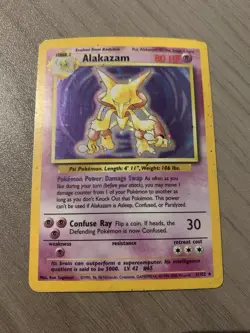 Pokemon Alakazam TCG Base Set Holo Rare Card 1/102 - Image 2