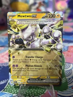 Pokemon TCG Mewtwo EX Paradox Rift Holo Card 058/182 Double Rare - Image 1