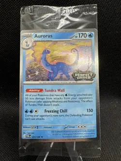Aurorus Promo Card Cosmo Holo Pokemon Perfect Order Stamped 024/088 Barnes Noble - Image 2