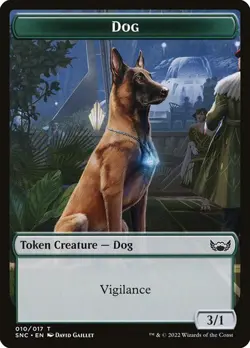 NM Dog Token, MTG, Streets of New Capenna Token, Magic the Gathering Token - Image 1