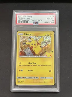 2021 Pokemon McDonald's Pikachu Holo Collection #25 PSA 10 Gem Mint - Image 1