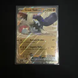 Holo Great Tusk ex - 123/198 Double Rare Scarlet & Violet Base Set Pokemon TCG - Image 1