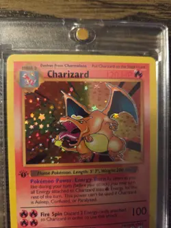1996 Pokemon DIY Fan Art Charizard 4/102 First Edition Holo - FREE SHIPPING - Image 3