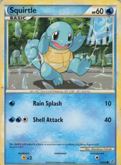 Squirtle 63/95 Common HGSS Unleashed Pokemon Moderately Played - Image 1