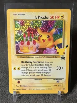 Pokemon Pikachu TCG Birthday Celebrations Holo Rare MINT/ NM - Image 1