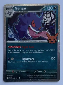 Gengar (Cosmos Holo) 057/091 Holo Swirl Trick or Trade BOOster 2024 Pokemon NM/M - Image 1