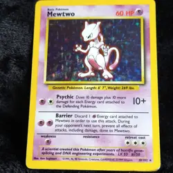 Pokemon TCG Mewtwo Base Set Holo Rare 10/102 Wizards 1999 Basic English - Image 1