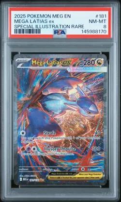Mega Latias EX 181/132 Special Illustration Rare Pokemon PSA 8 - Image 1
