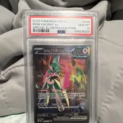 Pokemon Iron Valiant ex Special Illustration Rare Holo SV04 249/182 PSA 10 - Image 1