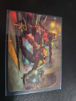 Raph & Mikey, Troublemakers 17/54 Gold Signature Stamp Art Card - Image 1
