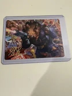 Zog, Triceraton Castaway Art Card (Gold-Stamped Signature) TMNT - Image 1