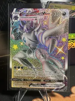 Pokemon TCG Grimmsnarl VMAX Holo Shiny Rare Card Shining Fates SV117 SV122 - Image 1