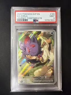 Pokemon TCG N's Zorua SVP 189 Journey Together Promo Card PSA 9 Mint - Image 1