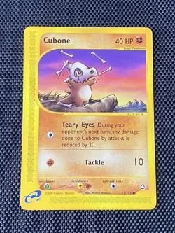 Cubone 72/147 Aquapolis Pokemon Card Common e-Reader WOTC Vintage LP/NM - Image 1