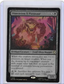 Dimension X Pizzasaur Surge Foil R - Teenage Mutant Ninja Turtles - TMNT MTG - Image 1