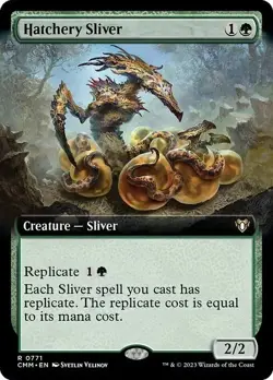 1x BORDERLESS HATCHERY SLIVER - Commander - MTG - Magic the Gathering - Image 1