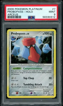 2009 Pokemon Platinum Arceus Probopass Holo #7 PSA 9 MINT - Image 1