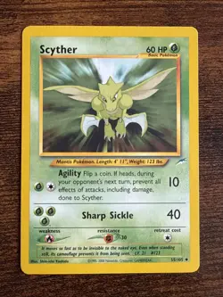 Pokemon Scyther TCG Neo Destiny Card 55/105 Unlimited Uncommon - Image 1