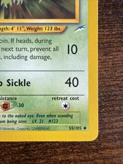 Pokemon Scyther TCG Neo Destiny Card 55/105 Unlimited Uncommon - Image 3