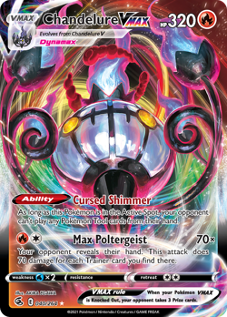 CHANDELURE VMAX 040/264 HOLO VMAX RARE FUSION STRIKE POKEMON - Image 1