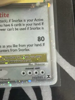 Pokemon TCG Snorlax LV.X Rising Rivals Holo Card 111/111 LIGHT PLAY & GRADEABLE - Image 4