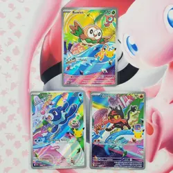 Rowlett 043 + Litten 044 + Popplio 045 - First Partner Pokemon Cards - #L190 - Image 1