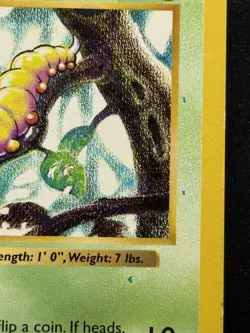 Known Factory ERROR Extra Ink 1999 Pokemon Weedle Shadowless MP Super Rare Find - Image 2