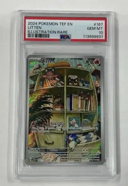 Pokemon Litten Temporal Forces Illustration Rare #167 PSA 10 Gem Mint - Image 1