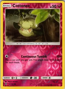Cottonee 90/145 SM - Guardians Rising Pokemon TCG LP - Image 1