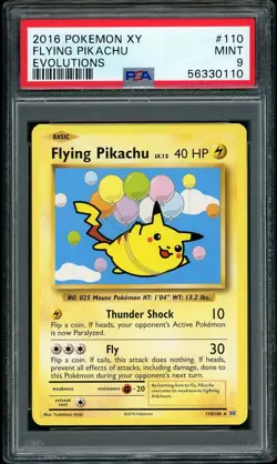 2016 Pokemon XY Evolutions Flying Pikachu #110 PSA 9 MINT - Image 1
