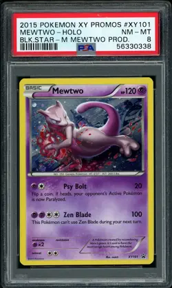 2015 Pokemon XY Mewtwo Holo Black Star Promo #XY101 PSA 8 NM-MT - Image 1